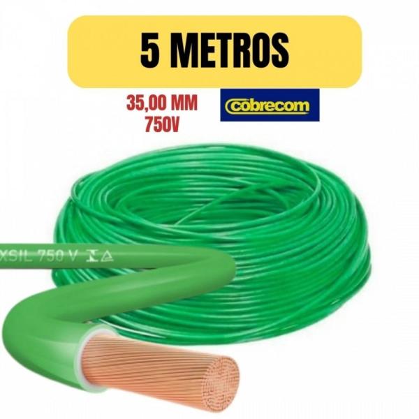 Imagem de Cabo eletrico flexivel 35mm verde 5 metro cobrecom imetro