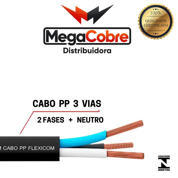 Imagem de Cabo eletrico Pp flexível De 65 Metros 3x2,50mm