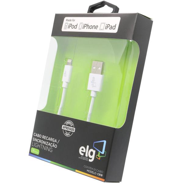 Imagem de Cabo Elg C830 - USB/Lightning - 3 Metros - PVC - Branco