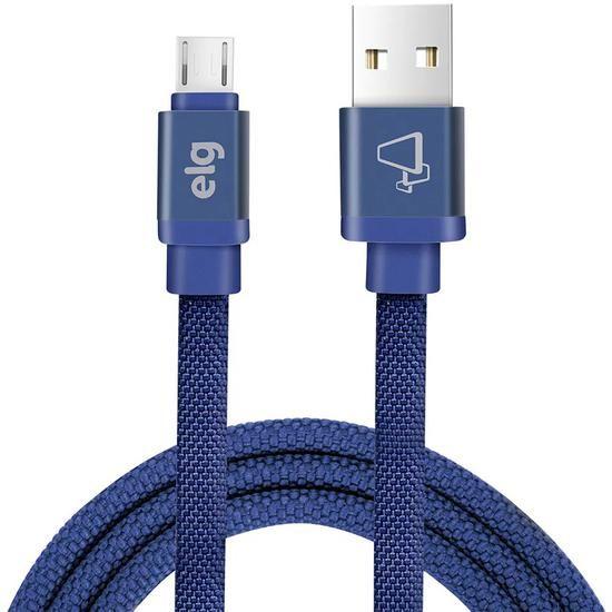 Imagem de Cabo Elg CNV510BE - USB/Micro USB - 1 Metro - Canvas - Azul