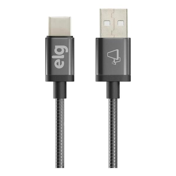 Imagem de Cabo ELG INXC10GY USB Tipo-C Inox 1 Metro Cinza - INXC10GY 