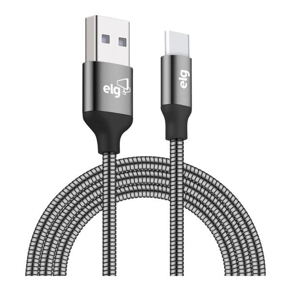 Imagem de Cabo ELG INXC10GY USB Tipo-C Inox 1 Metro Cinza - INXC10GY 