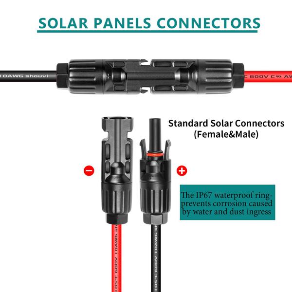 Imagem de Cabo Extensão Solar XT60i 10AWG (20 Pés) - Conector Painel Solar para Baterias RC, Drones e Energia Renovável