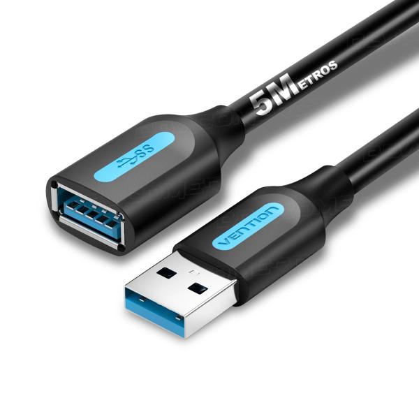 Imagem de Cabo Extensão Usb 3.0 Macho Usb Fêmea p/ HD PS Vention 5m