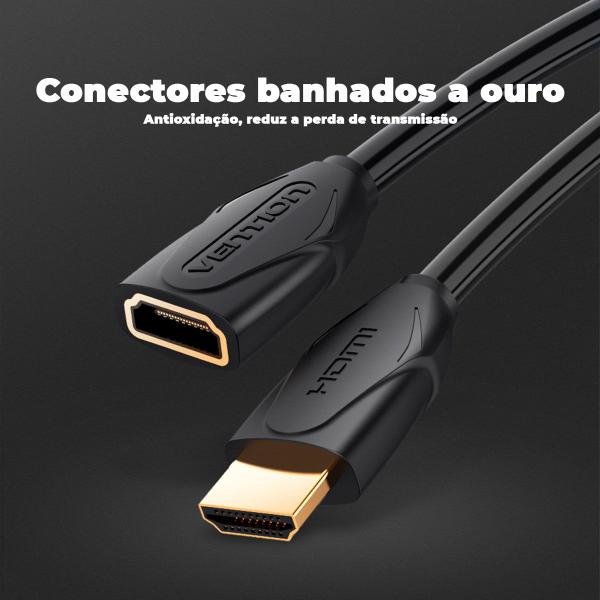 Imagem de Cabo Extensor Adaptador HDMI 2.0 4K Macho Femea 5m Vention