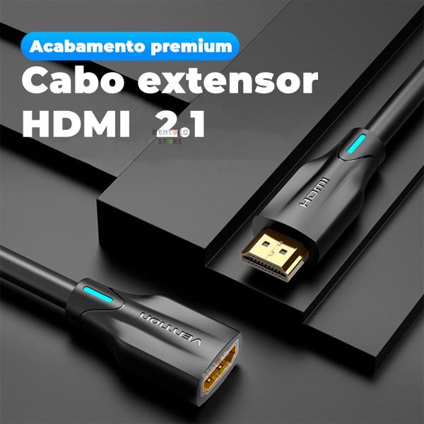 Cabo Extensor Adaptador HDMI 2.1 8K PS5 Gamer 2m Vention Imagem de Cabo Extensor Adaptador HDMI 2.1 8K PS5 Gamer 2m Vention