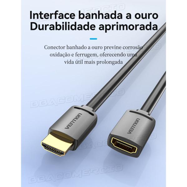 Imagem de Cabo Extensor HDMI 2.0 4K 60Hz Macho x Femea Hdr Vention 2m