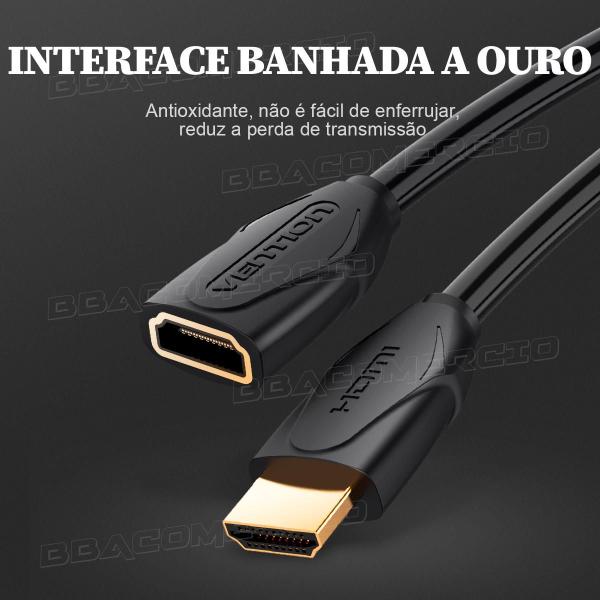 Imagem de Cabo Extensor Hdmi 2.0 4k 60Hz Para Tela Consoles Monitor 2m