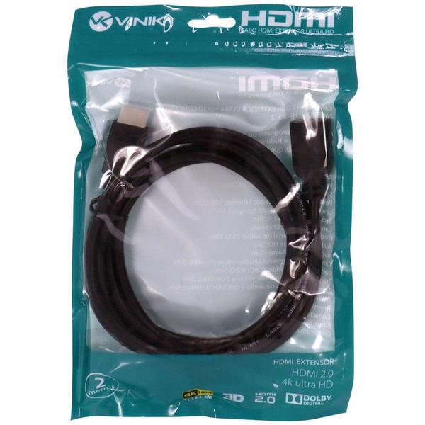 Cabo extensor hdmi 2.0 4k ultra hd 3d conexão ethernet 2 metros - h20ex-2 - Vinik Imagem de Cabo extensor hdmi 2.0 4k ultra hd 3d conexão ethernet 2 metros - h20ex-2 - Vinik