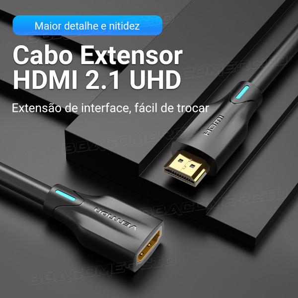 Imagem de Cabo Extensor HDMI 2.1 8k Blindado Banhado Ouro Vention 2m