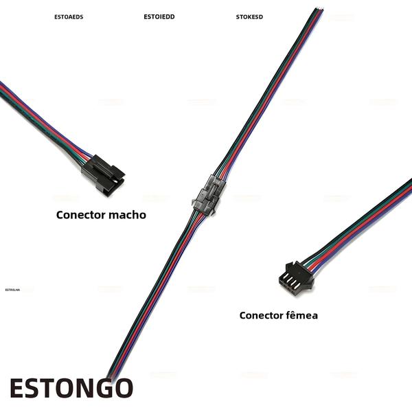 Imagem de Cabo Extensor para Luzes de Tira LED RGB/RGBW - 20/40 Conectores Macho/Fêmea