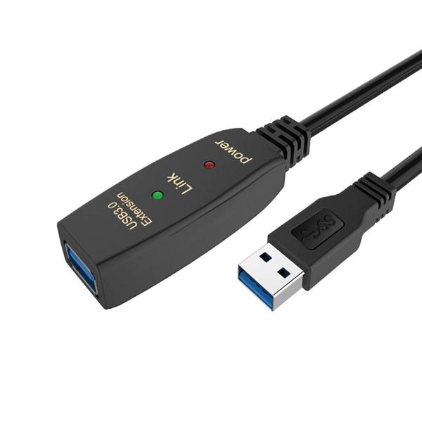 Imagem de Cabo Extensor Repetidor USB 3.0 Ativo 10m 10 Metros Reforçado Macho Femea