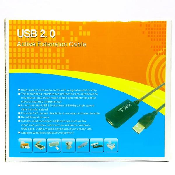 Imagem de Cabo Extensor USB 2.0 Amplificado Ativo 20m Macho-a Fêmea-a