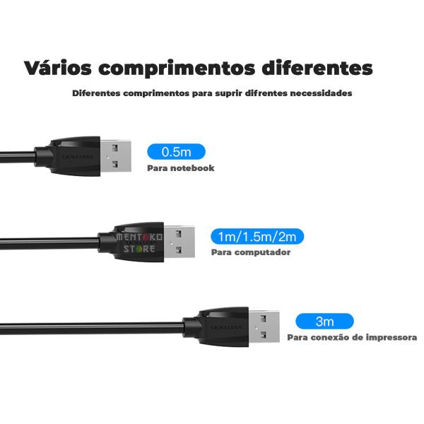 Imagem de Cabo Extensor USB 2.0 Extensao Pendrive Tv Pc 50cm Vention