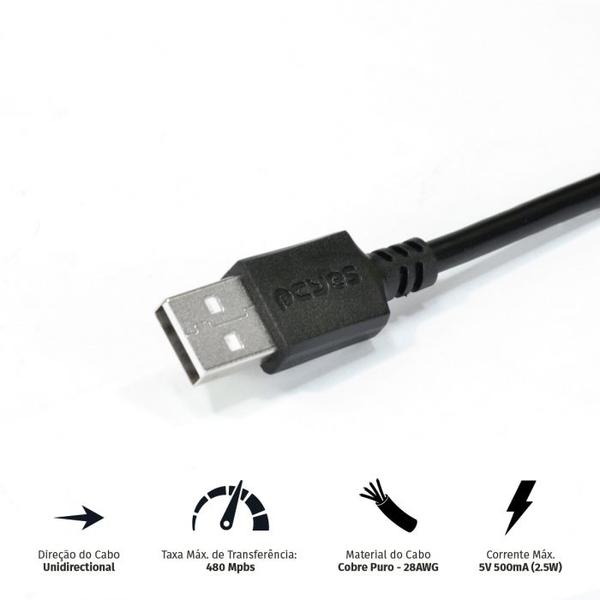 Imagem de Cabo extensor usb 2.0 macho x fêmea 1 metro extensão usb