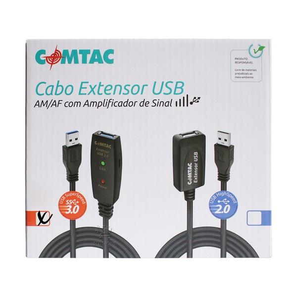 Imagem de Cabo Extensor USB 3.0 Ativo Repetidor Macho X Fêmea 5 Metros Comtac 9373