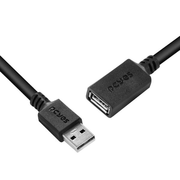 Imagem de Cabo extensor usb a 2.0 macho para usb a 2.0 femea 28awg puro cobre 2 metros - puamf2-2 pcyes