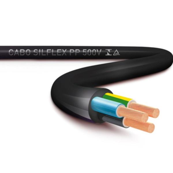 Cabo Flex Pp 500V 3X2.50 100M Preto Sil Imagem de Cabo Flex Pp 500V 3X2.50 100M Preto Sil