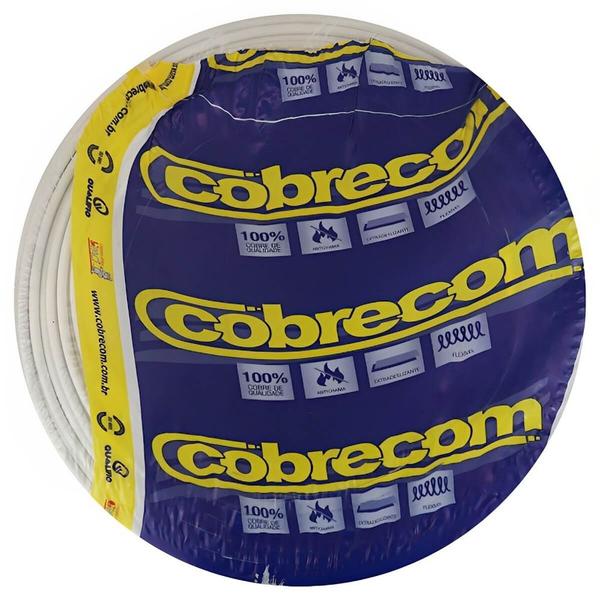 Cabo Flexicom Branco de Cobre 750 Volts com 100 Metros 2,5mm - 1150503401 - COBRECOM Imagem de Cabo Flexicom Branco de Cobre 750 Volts com 100 Metros 2,5mm - 1150503401 - COBRECOM