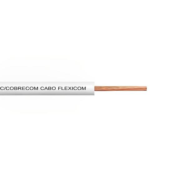 Cabo Flexicom Branco de Cobre 750 Volts com 100 Metros 2,5mm - 1150503401 - COBRECOM Imagem de Cabo Flexicom Branco de Cobre 750 Volts com 100 Metros 2,5mm - 1150503401 - COBRECOM