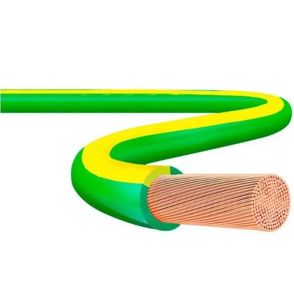 Cabo flexível 0,5mm verde-amarelo 750v - 100mts - condutores nbr Imagem de Cabo flexível 0,5mm verde-amarelo 750v - 100mts - condutores nbr