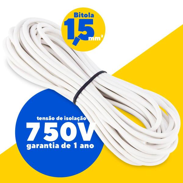 Cabo Flexível 1.5Mm² Branco 20 Metros - Force Line Imagem de Cabo Flexível 1.5Mm² Branco 20 Metros - Force Line
