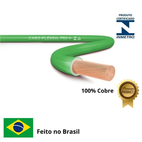 Imagem de Cabo Flexível 2,50mm 750V 70C Norm. Inmetro  Cor Verde Fio Elétrico 100 Metros