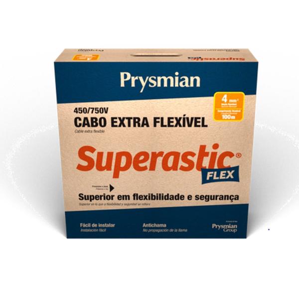 Cabo Flexivel 4mm 750V Branco 100 Metros Superastic Prysmian Imagem de Cabo Flexivel 4mm 750V Branco 100 Metros Superastic Prysmian