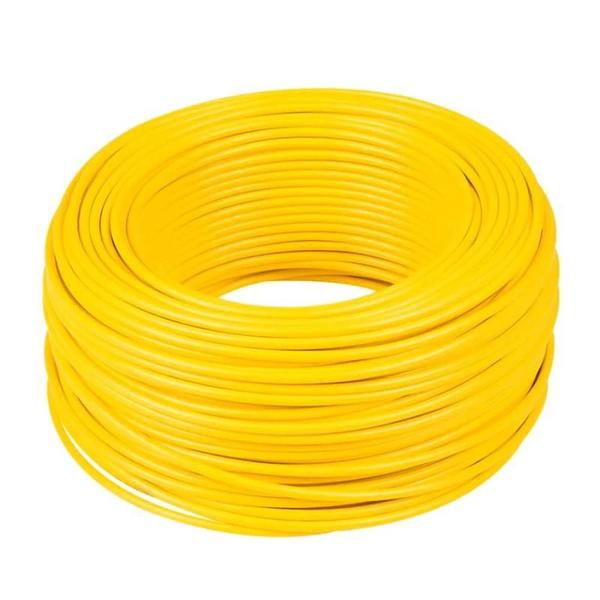 Imagem de Cabo Flexível 750V 2,5mm Cobertura Amarelo 100 Metros Fio Elétrico