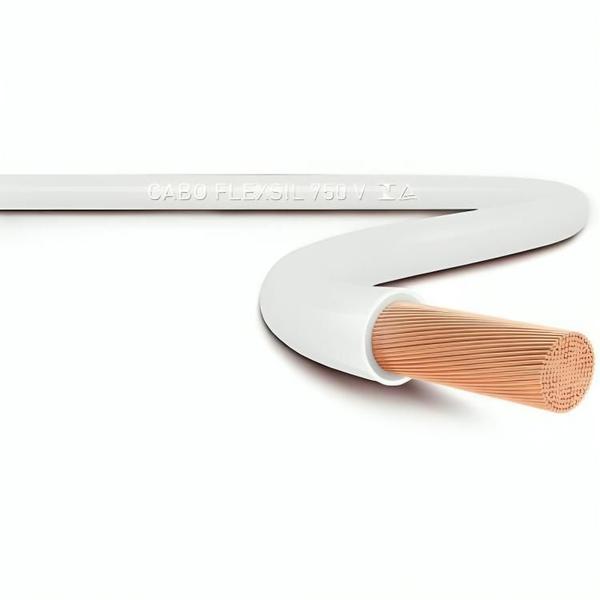 Cabo Flexível 750V 2,5mm Cor Branco Rolo 100 Metros Marca - Silflex Imagem de Cabo Flexível 750V 2,5mm Cor Branco Rolo 100 Metros Marca - Silflex