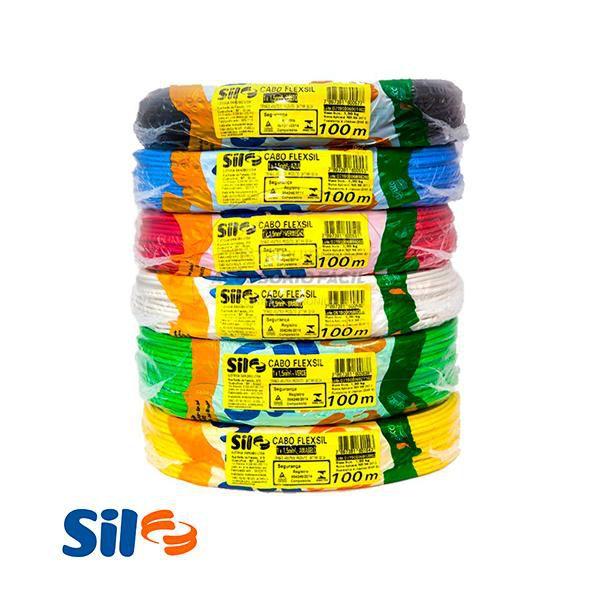 Cabo FlexSil 750 V 4,00 Preto - Rolo 100m - SIL Imagem de Cabo FlexSil 750 V 4,00 Preto - Rolo 100m - SIL