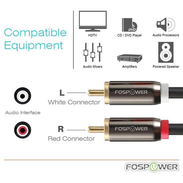 Imagem de Cabo FosPower RCA Y-Adapter 1 macho para 2 machos 1,8 m