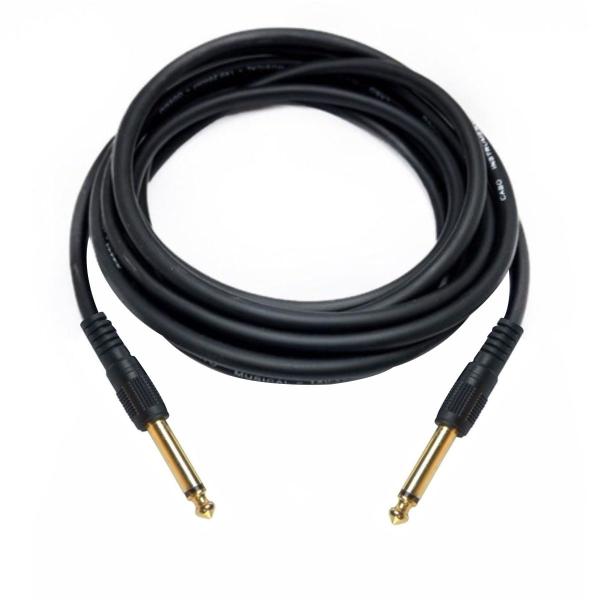 Cabo Guitarra Violão Baixo P10 X P10 Mono Preto - Lenox Imagem de Cabo Guitarra Violão Baixo P10 X P10 Mono Preto