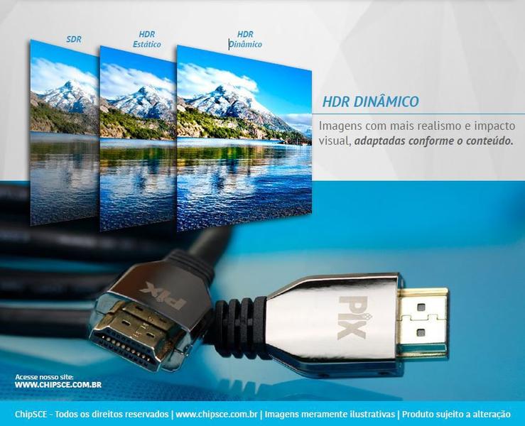 Imagem de Cabo Hdmi 1.5mt Pix Gold 2.1 8k Ultra Hd E Hdr Dinamiico 018-2121