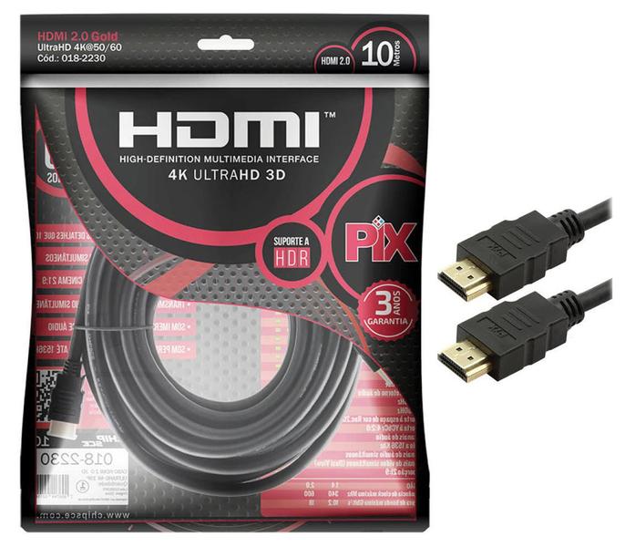 Imagem de Cabo hdmi 10 metros 2.0mhz 4k 19 pinos chip sce