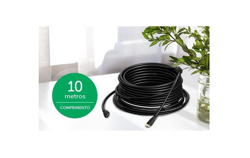 Cabo HDMI 10 Metros Intelbras Full HD 4K Ultra HD 1080p 3D Ps3 Ps4 Ps5 XBox Tv Imagem de Cabo HDMI 10 Metros Intelbras Full HD 4K Ultra HD 1080p 3D Ps3 Ps4 Ps5 XBox Tv