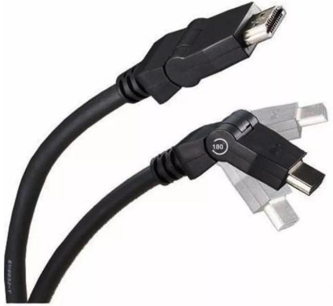 Imagem de Cabo Hdmi 1080 Full Hd 3d Articulado 90 e 180 - 1.8 Mts - Lelong