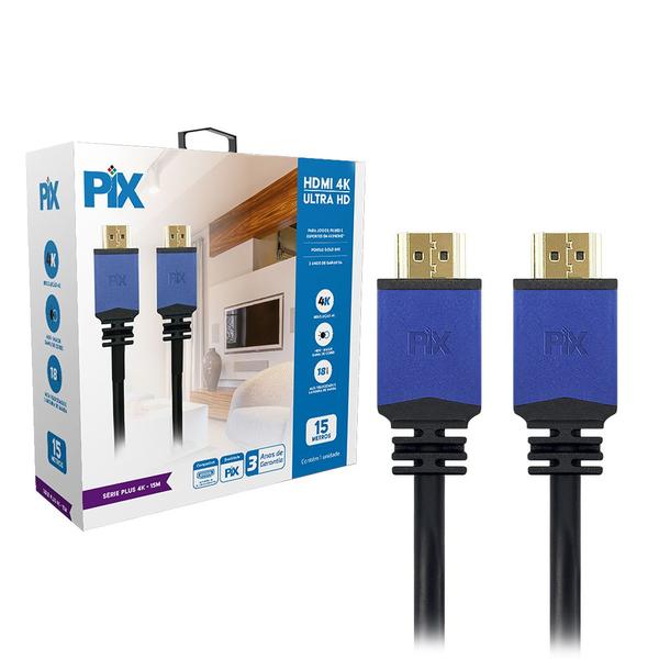 Imagem de Cabo hdmi 15 metros - 2.0 4k - hdr 19 pinos - pix - 26awg