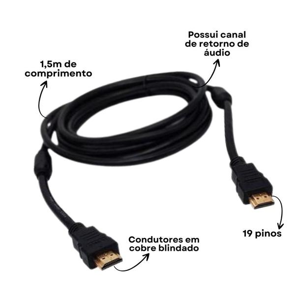 Imagem de Cabo HDMI 1,5m  Alta Resolução 4K