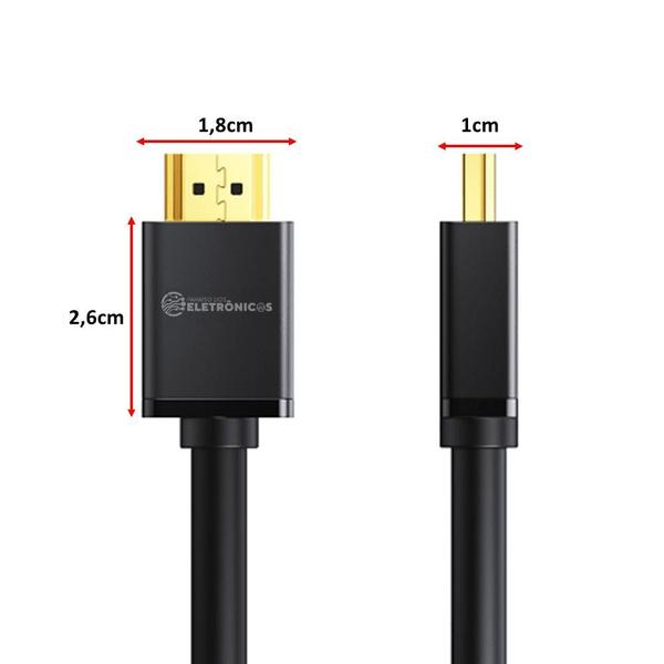 Imagem de Cabo HDMI 2.0 19 Pinos 2 Metros 4k Ultra HD 3D Alta Velocidade MHD4022