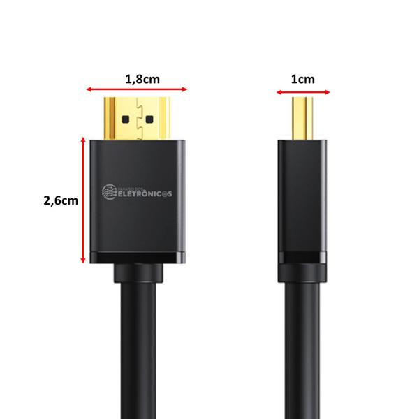 Imagem de Cabo Hdmi 2.0 19 Pinos 5 Metros 4k Ultra Hd 3d Reforçado MHD4025