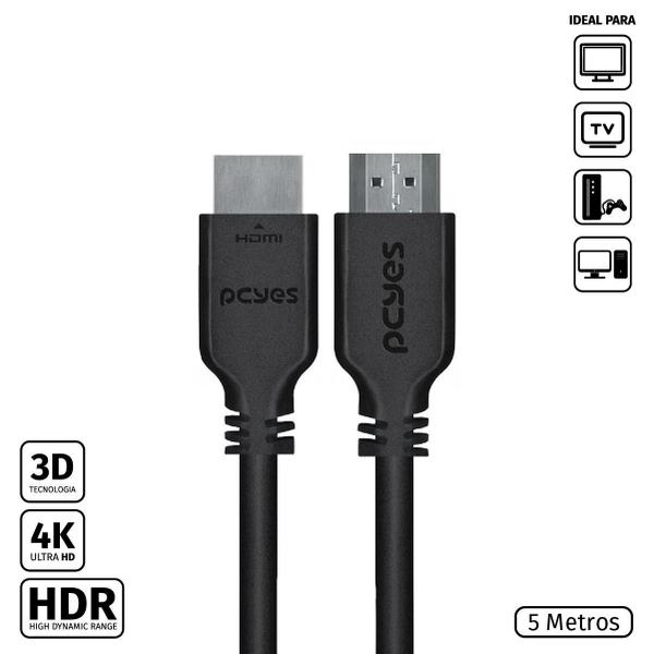 Imagem de Cabo Hdmi 2.0 4K 28Awg Puro Cobre 5 Metros - Phm20-5