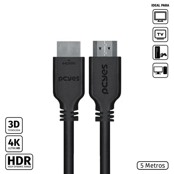 Imagem de Cabo Hdmi 2.0 4k 28awg Puro Cobre 5 Metros - Phm20-5