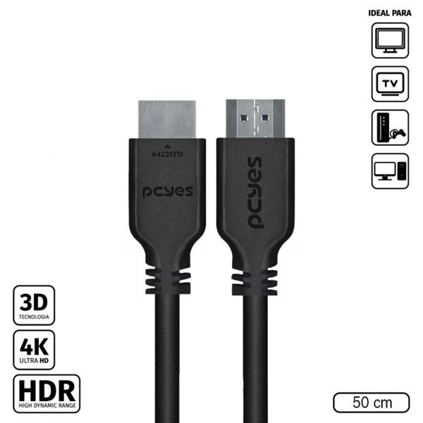 Imagem de Cabo Hdmi 2.0 4k 28awg Puro Cobre 50 Cm - Phm20-05