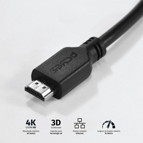 Imagem de Cabo Hdmi 2.0 4K 30Awg Puro Cobre 10 Metros - Phm20-10