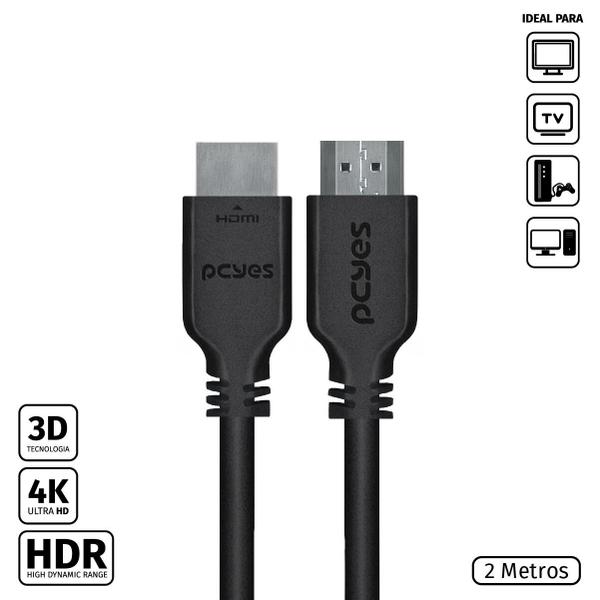 Imagem de Cabo Hdmi 2.0 4k 30awg Puro Cobre 2 Metros - Phm20-2