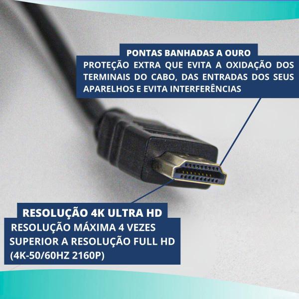 Imagem de Cabo Hdmi 2.0 4K 3D Ultrahd 19 Pinos 10 Metros