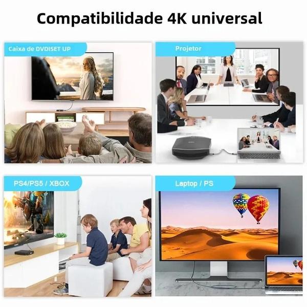 Imagem de Cabo HDMI 2.0 4K de Alta Velocidade (18Gbps) - Trançado, HDR, 3D e ARC - Compatível com Macbook Pro 2021 e UHD