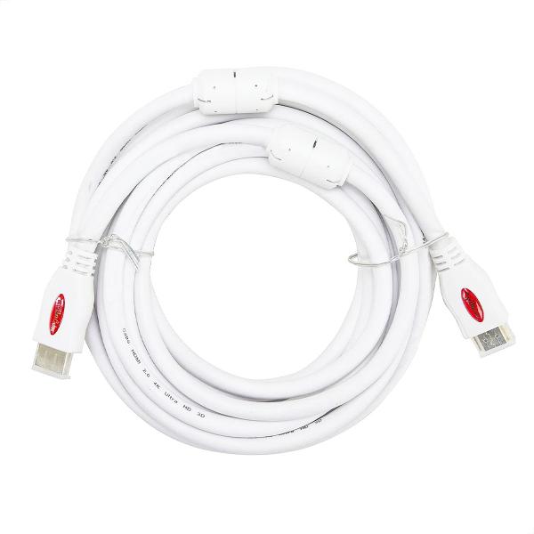 Cabo HDMI 2.0 4K Ultra HD 3D, Branco - 5 Metros - CIRILO CABOS Imagem de Cabo HDMI 2.0 4K Ultra HD 3D, Branco - 5 Metros