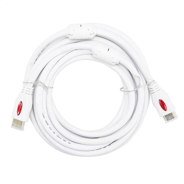 Cabo HDMI 2.0 4K Ultra HD 3D, Branco - 5 Metros - CIRILO CABOS Imagem de Cabo HDMI 2.0 4K Ultra HD 3D, Branco - 5 Metros